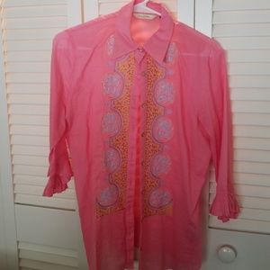 Lightweight embroidered top